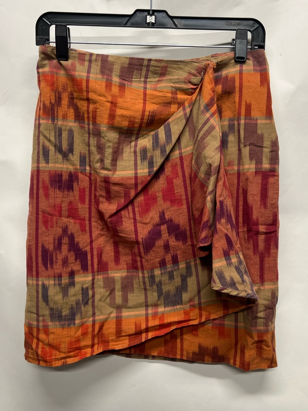Lauren Ralph Lauren Berry Geo-Motif Cotton Linen Wrap Skirt Skirt Size 2